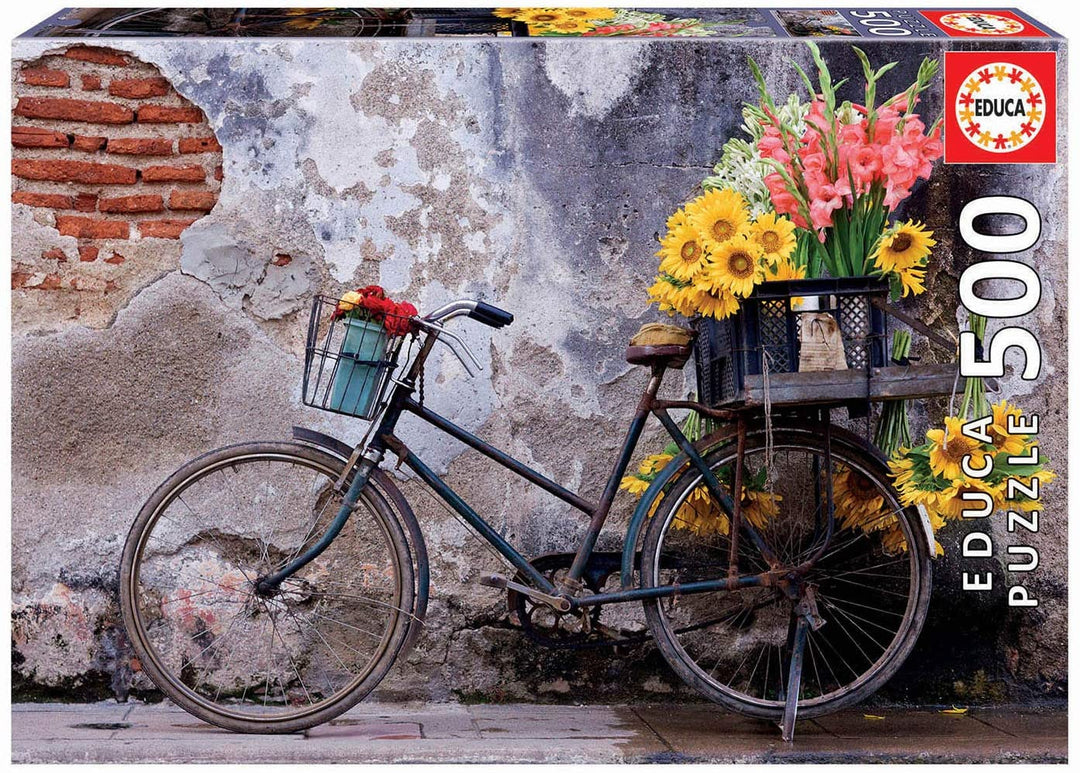 Educa Borras – Echte Puzzles, 500 Teile, Fahrrad mit Blumen (17988)