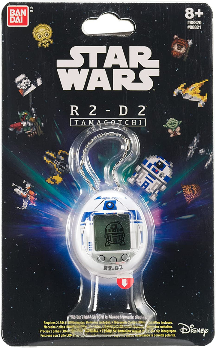 TAMAGOTCHI 88821 Star Wars R2D2 Virtueller Haustierdroide mit Minispielen, animiertem Clip