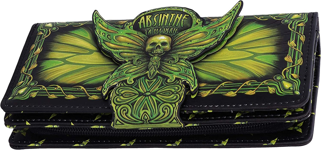 Nemesis Now Absinthe La Fee Verte Green Fairy Embossed Purse, Polyurethane, 18.5