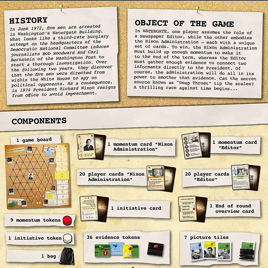 Capstone Games: Watergate – White Box Edition – Historisches Strategie-Brettspiel,