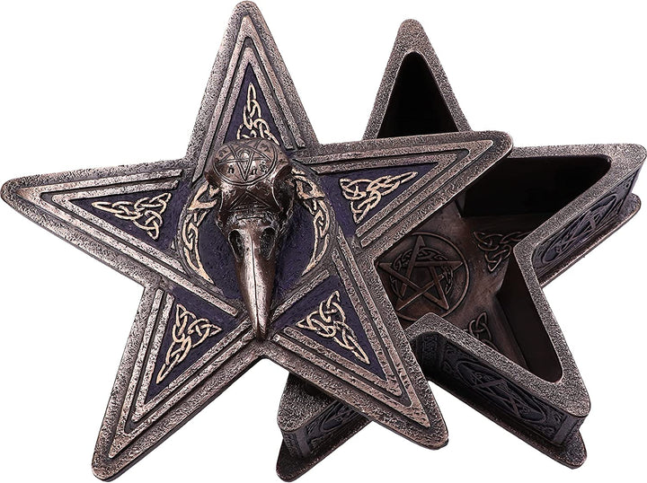 Nemesis Now Pentagram Raven Box 16.5cm, Bronze