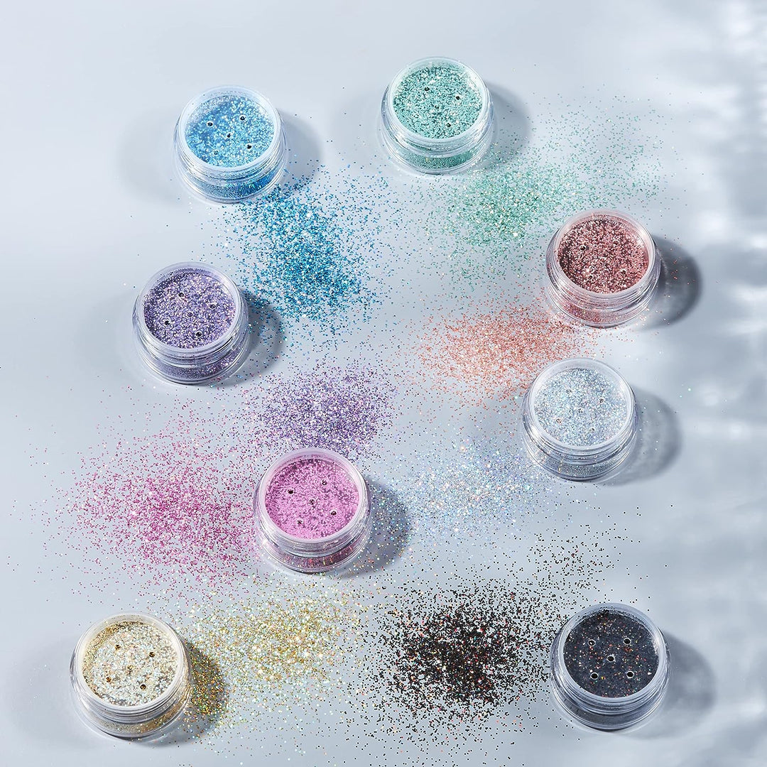 Holographic Glitter Shakers by Moon Glitter - Pink - Cosmetic Festival Makeup Glitter for Face, Body, Nails, Hair, Lips - 5g