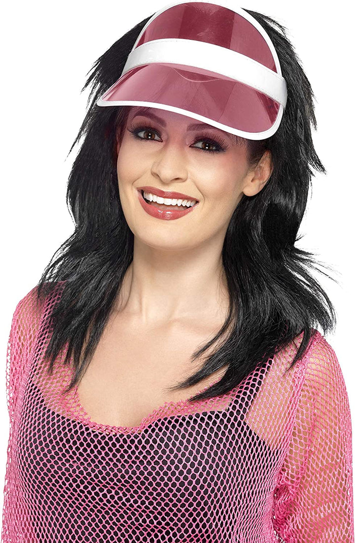 Smiffys 1980's Women's Sun Visor (Pink)