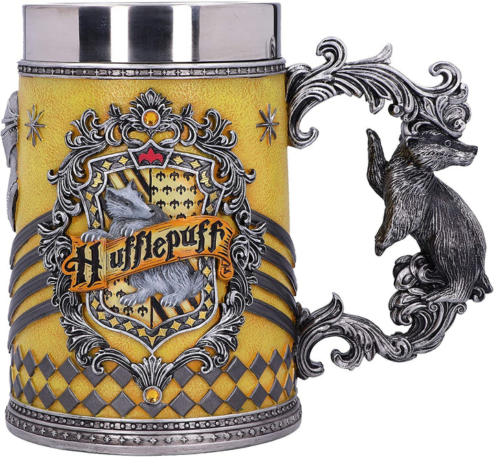 Nemesis Now Officially Licensed Harry Potter Hufflepuff Hogwarts House Collectible Tankard Yellow 15.5cm