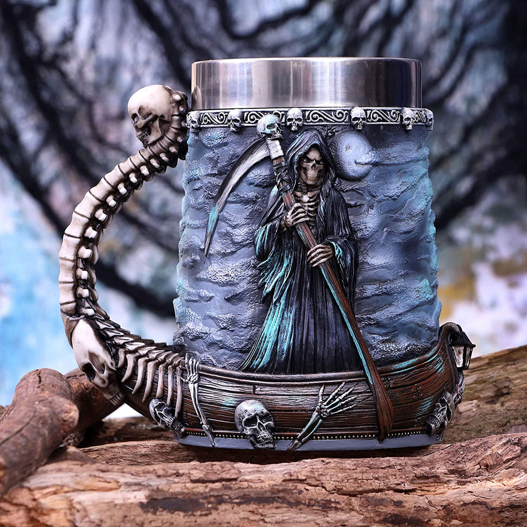 Nemesis Now River Styx Grim Reaper Tankard, Blue, 17.5cm