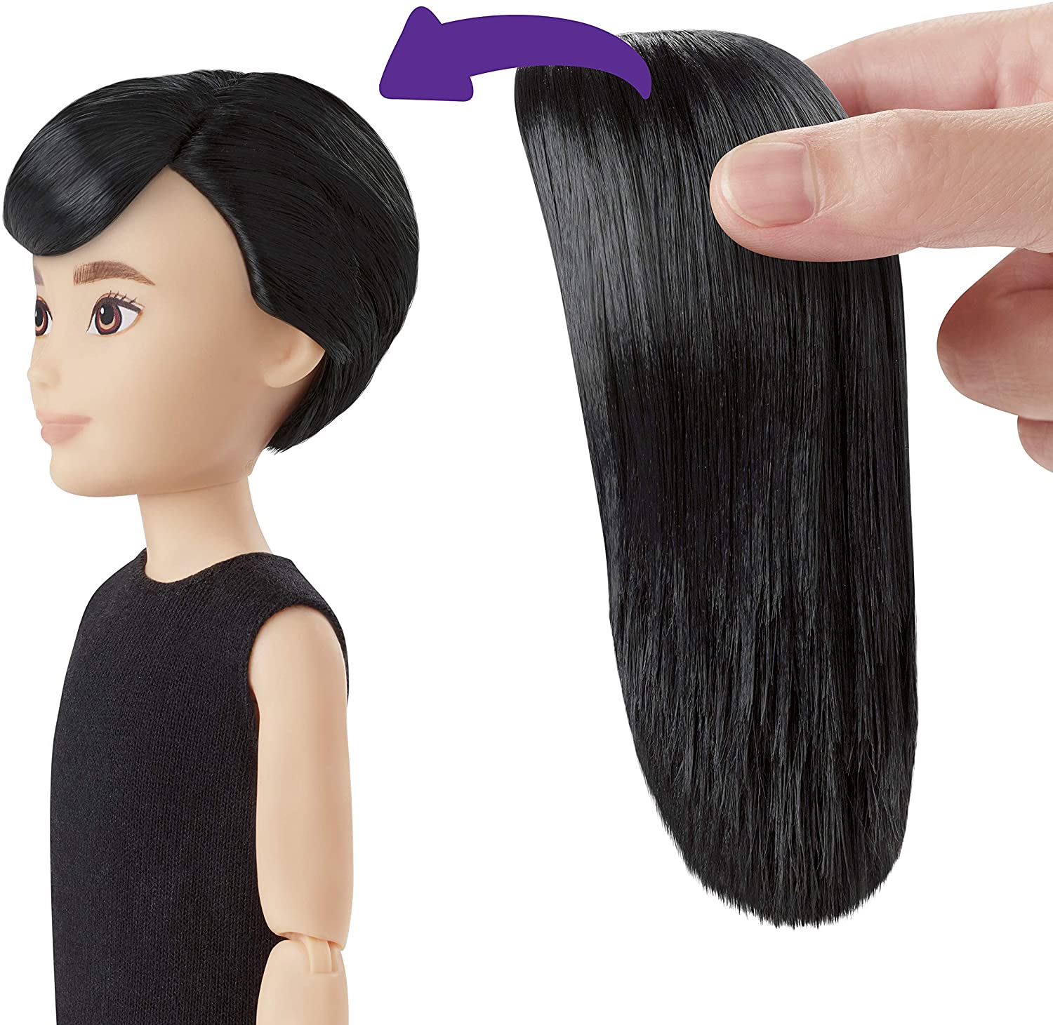CREATABLE WORLD GGG54 Kit de personnage de luxe - Cheveux noirs et raides 6