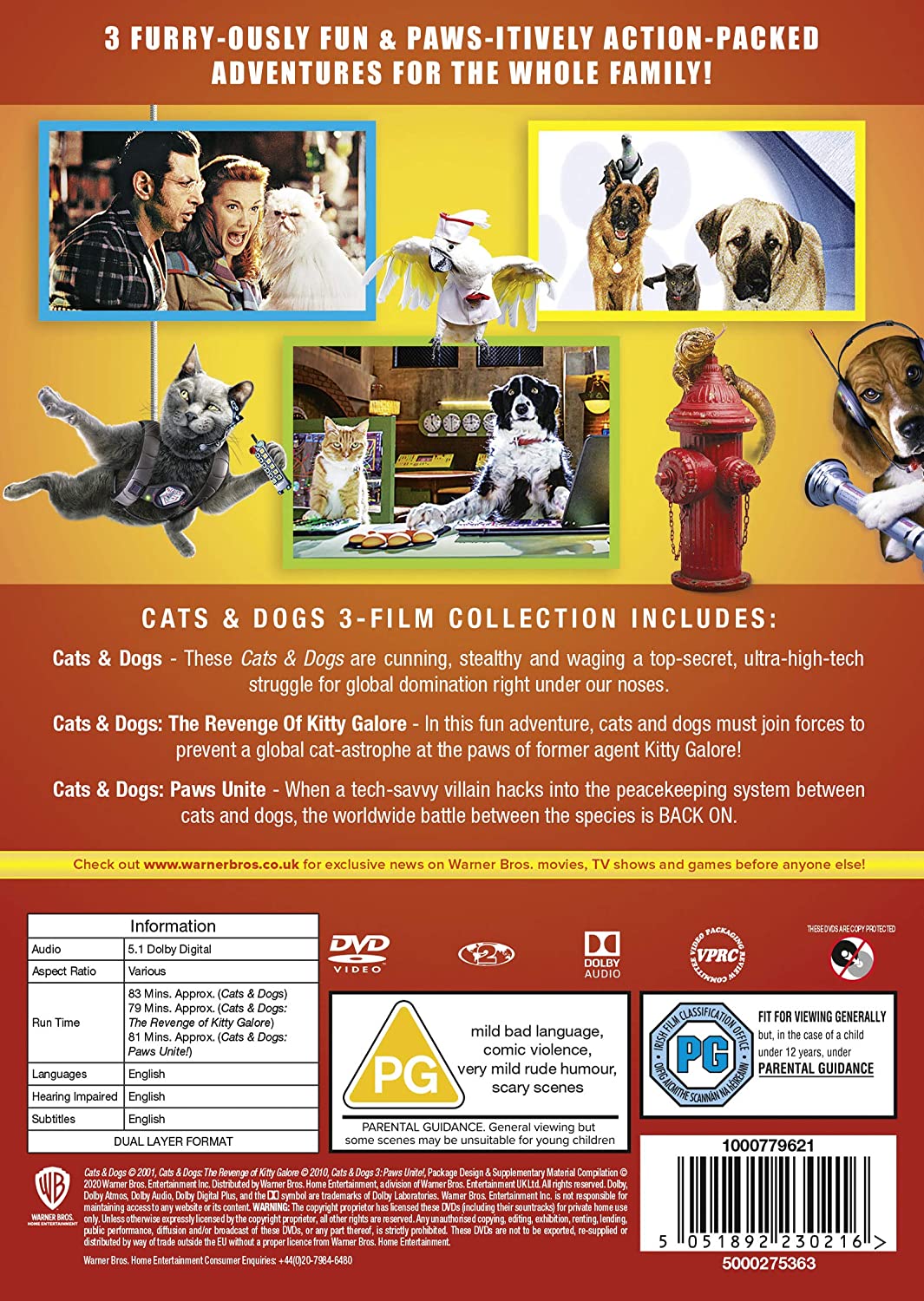 Cats & Dogs 3 Film Collection [2020] - Family/Comedy [DVD]