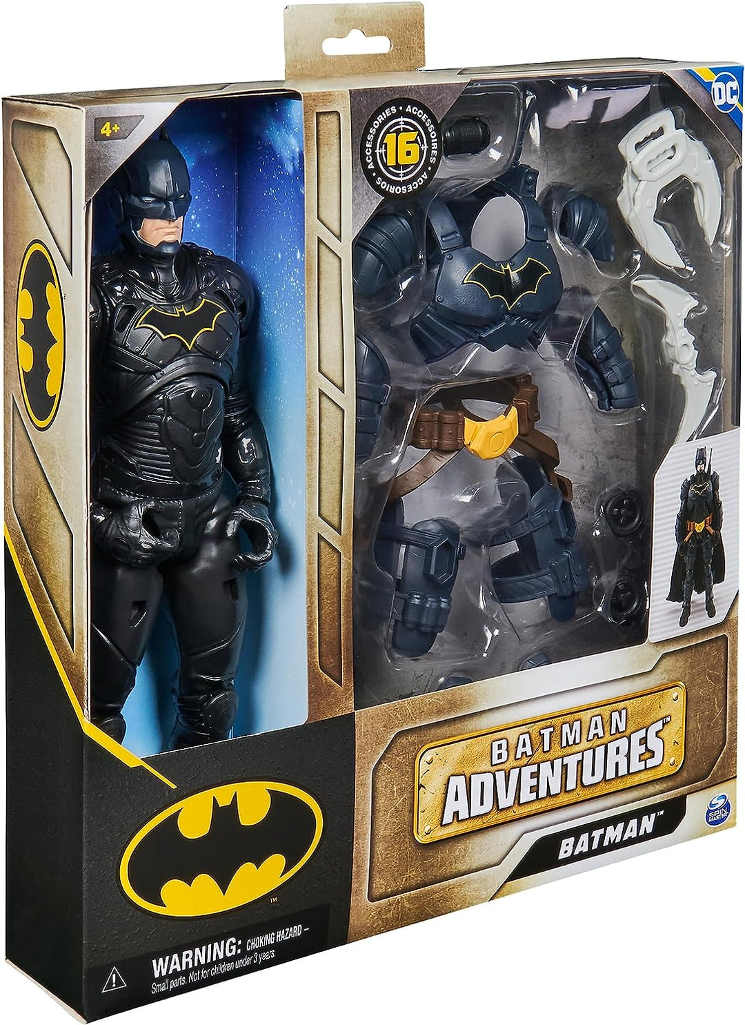 DC Comics 6067399 Adventures, Batman-Actionfigur mit 16 Rüstungszubehörteilen, 17