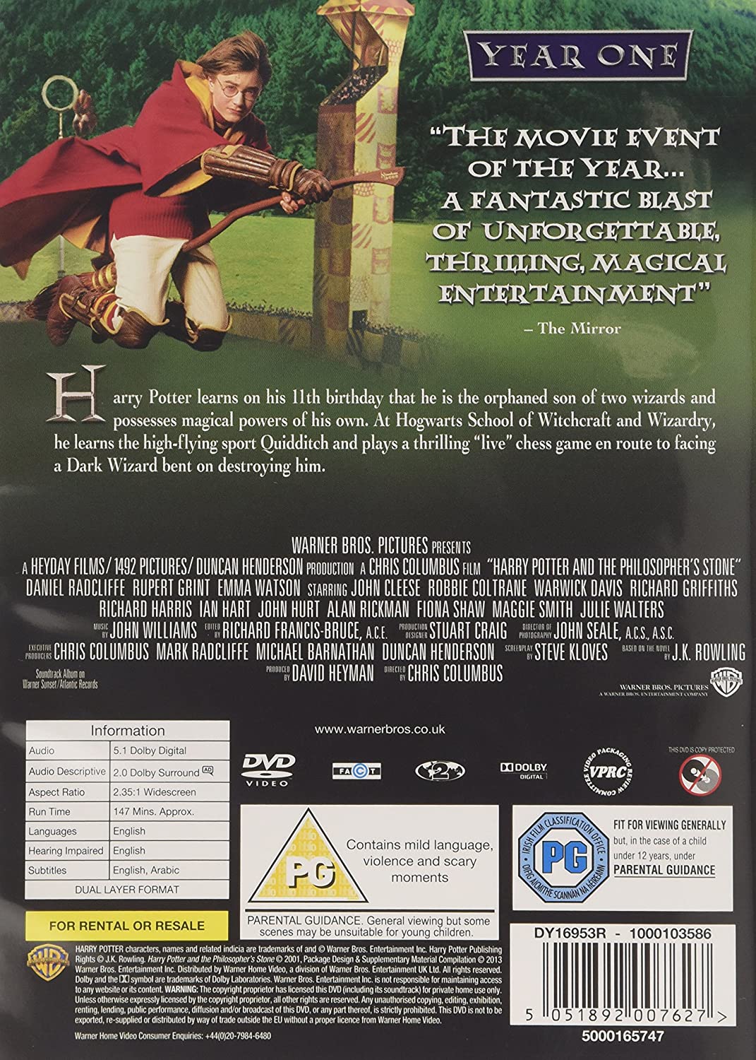 Harry Potter And The Philosopher's Stone  [2001] [DVD]