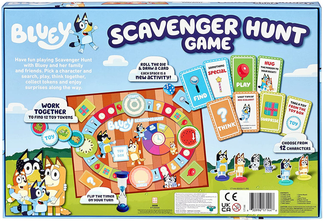 Bluey Scavenger Hunt Board Game - Official Family Board Game for 2-4 Players