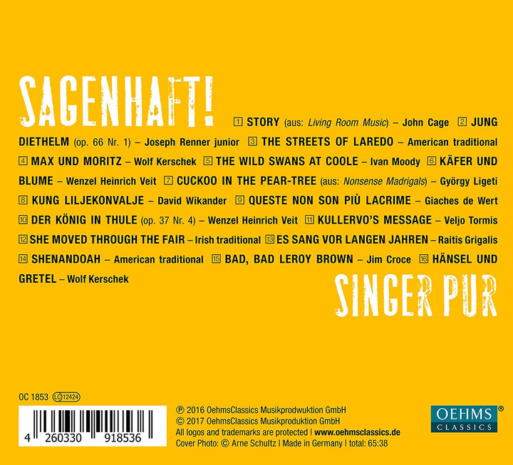 Sagenhaft! 25 Jahre [Singer Pur] [Oehms Classics:OC1853] [Audio CD]