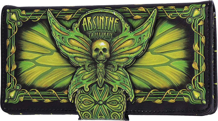 Nemesis Now Absinthe La Fee Verte Green Fairy Embossed Purse, Polyurethane, 18.5