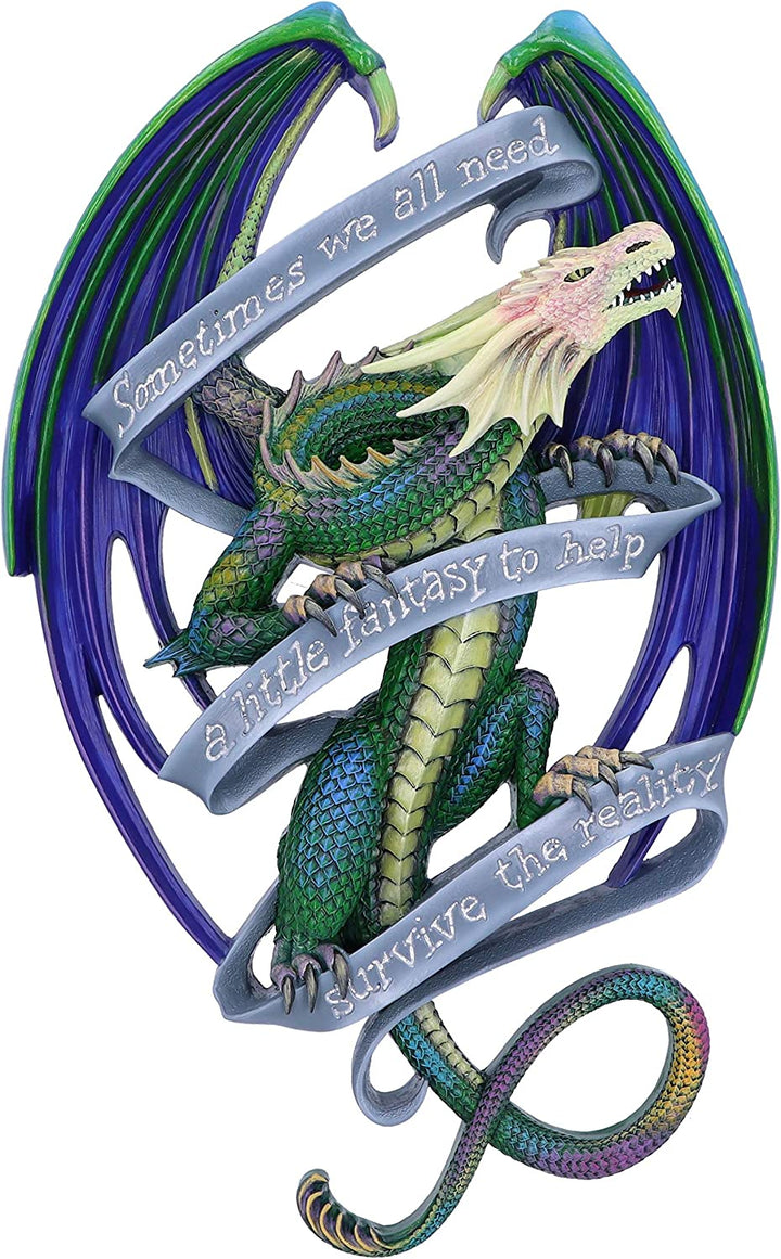 Nemesis Now Anne Stokes Sometimes Rainbow Dragon Scroll Wall Plaque, 33cm