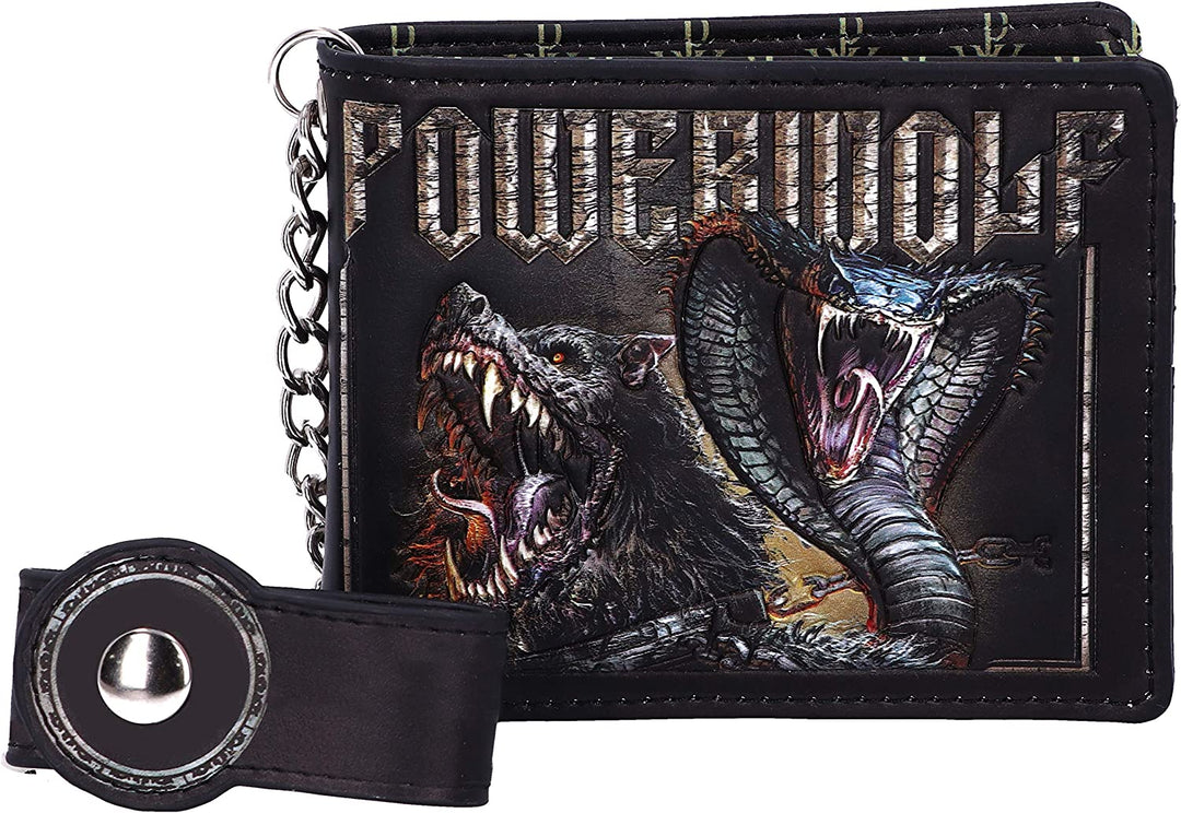 Nemesis Now Officially Licensed Powerwolf Kiss of The Cobra King Embossed Wallet, Black, 11cm