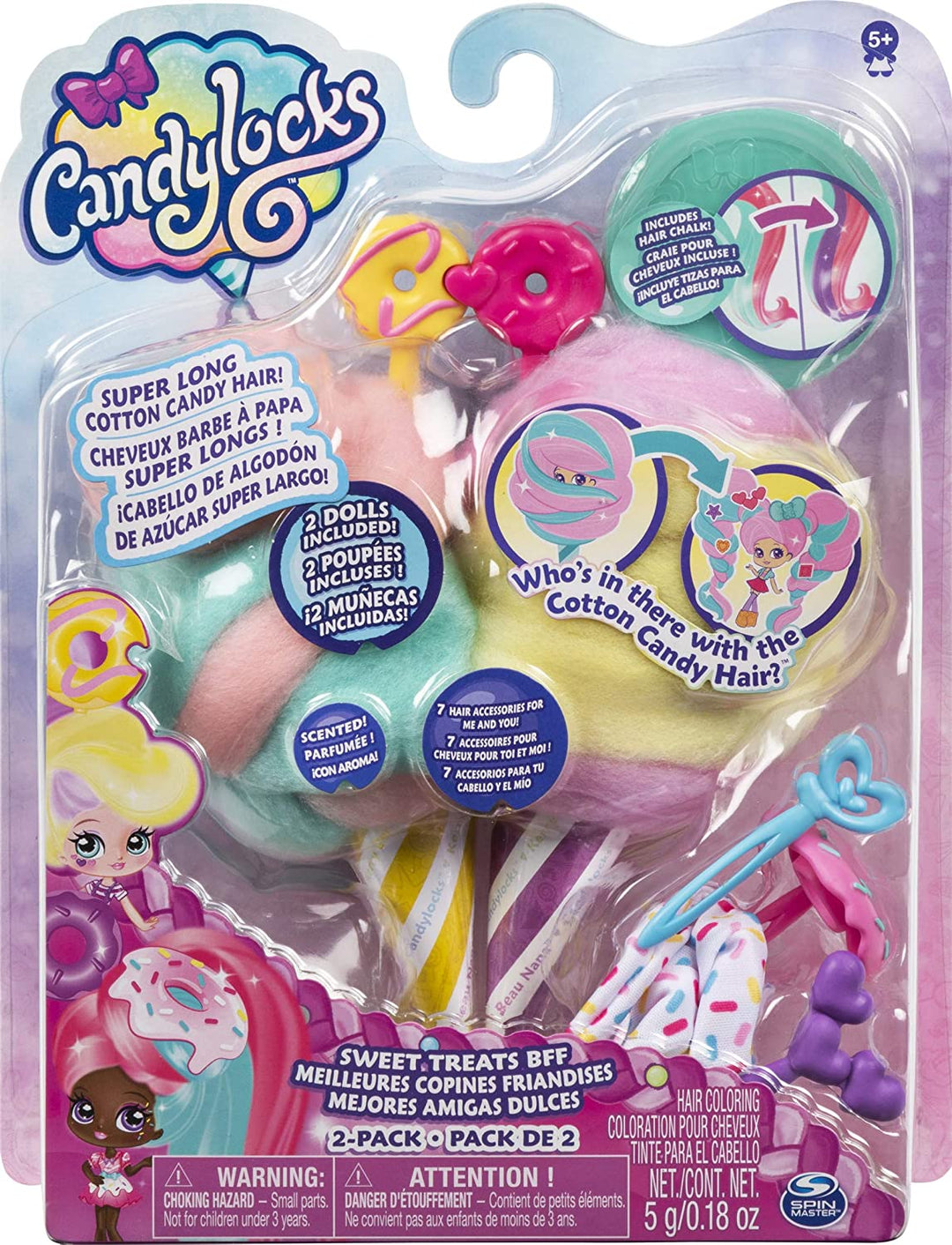 Candylocks Sweet Treats BFF 2er-Pack, Jilly Jelly und Donna Nut, duftende Sammelpuppen mit Zubehör