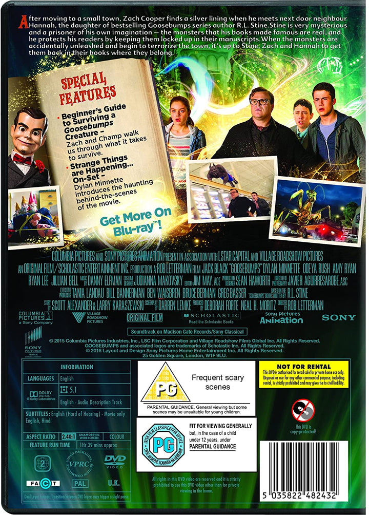 Goosebumps [2016] - Horror/Fantasy  [DVD]