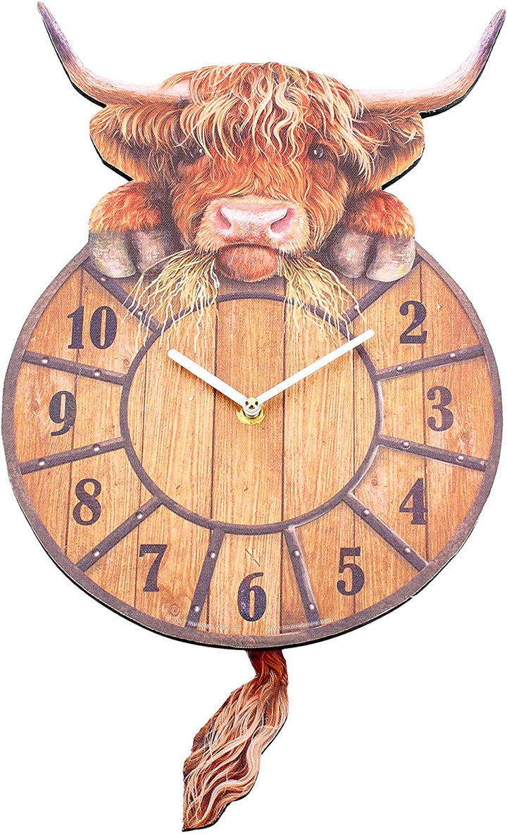 Nemesis Now B3507J7 Highland Tickin' Uhr, 25 cm, Rot, MDF