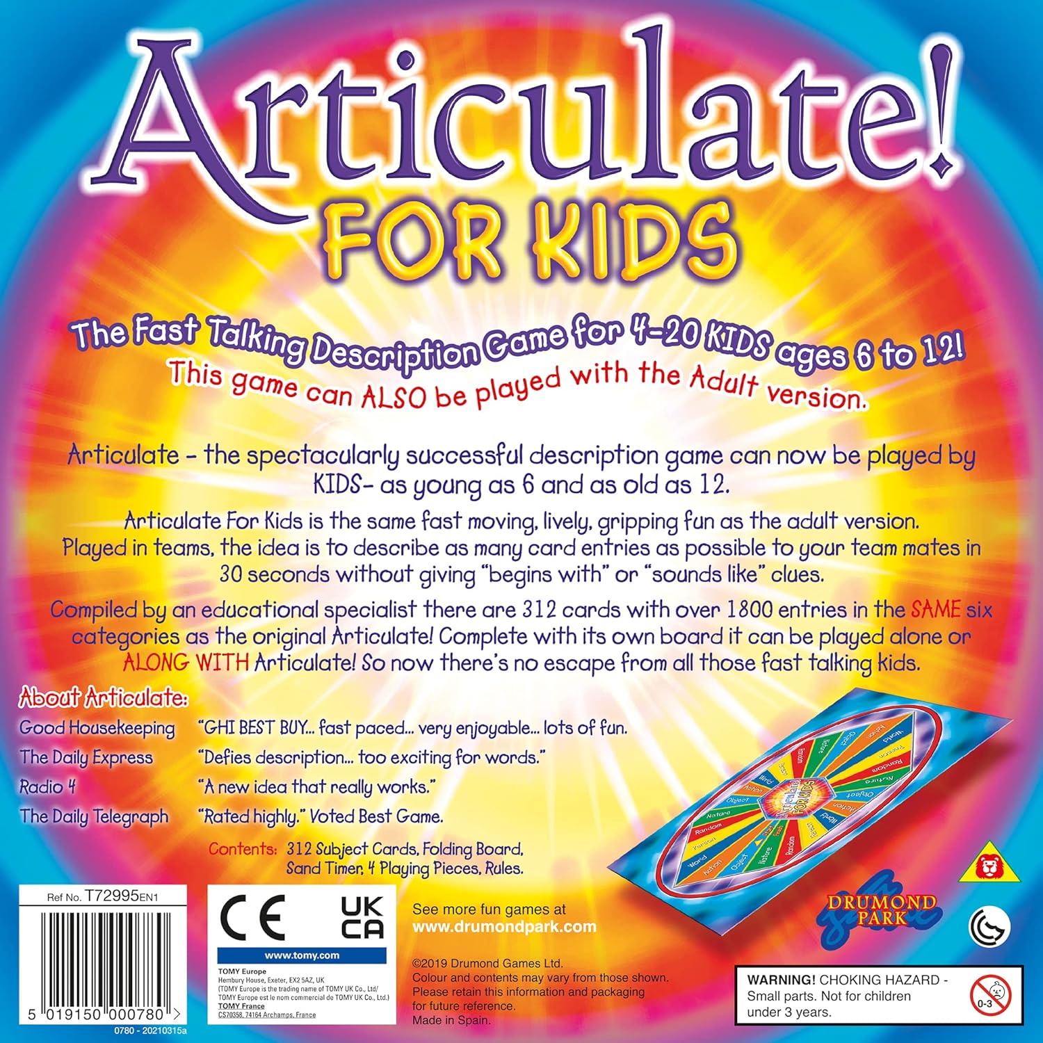 Drumond Park Articulate! für Kinder, Familienbrettspiel – Schnell sprechendes Beschreibungsspiel für Kinder ab 6 Jahren