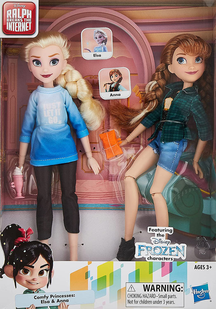 Disney Princess Ralph Breaks the Internet Elsa & Anna Dolls - Comfy Fashion 2-Pack for Ages 3+