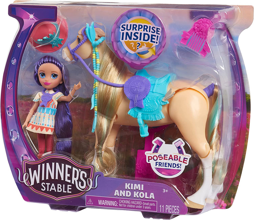 JP Winner's Stable WNN00200 Winner's Stable Doll and Horse Kimi and Kola, Multi