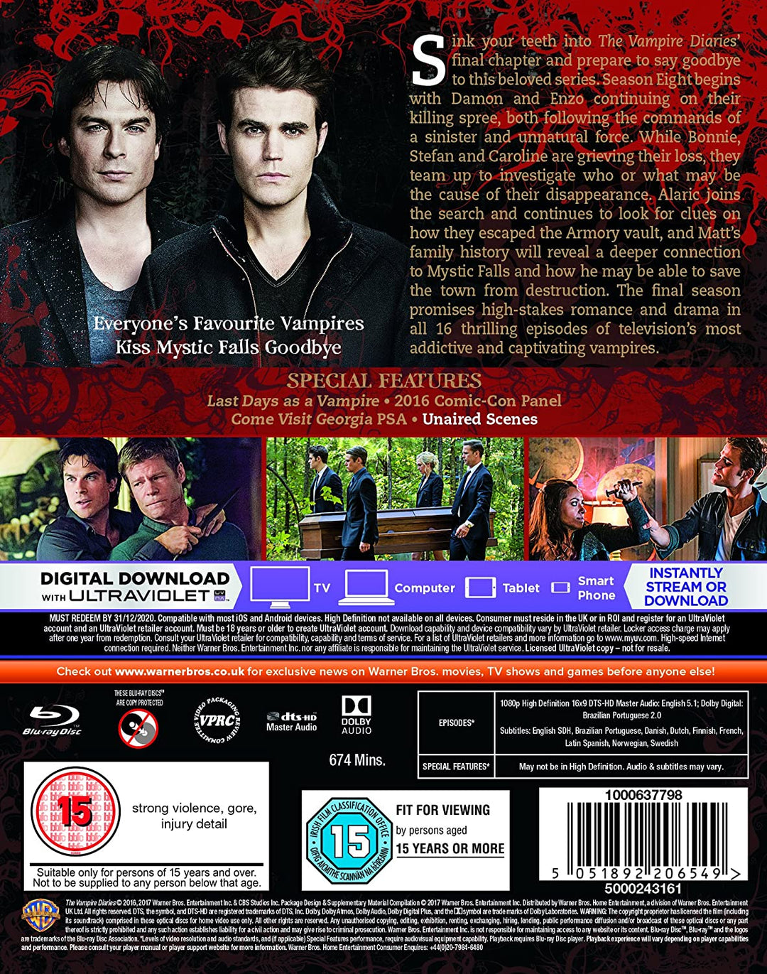 The Vampire Diaries: Season 8 [2017] - Drama [Blu-ray]