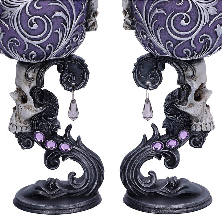 Nemesis Now B5168R0 Deaths Desire Twin Skull Heart Set of Two Goblets, Purple, 1