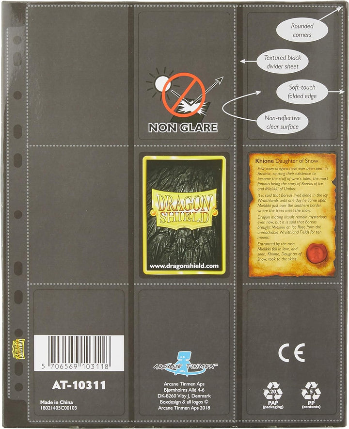 Dragon Shield - 18-Pocket Binder Pages Sideloading 50Pk - Non-Glare