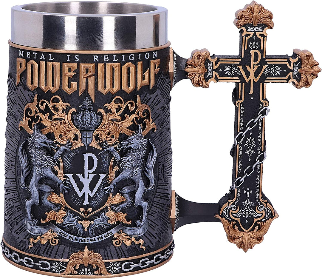 Nemesis Now Officially Licensed Powerwolf Metal is Religion Rock Band Tankard, Black