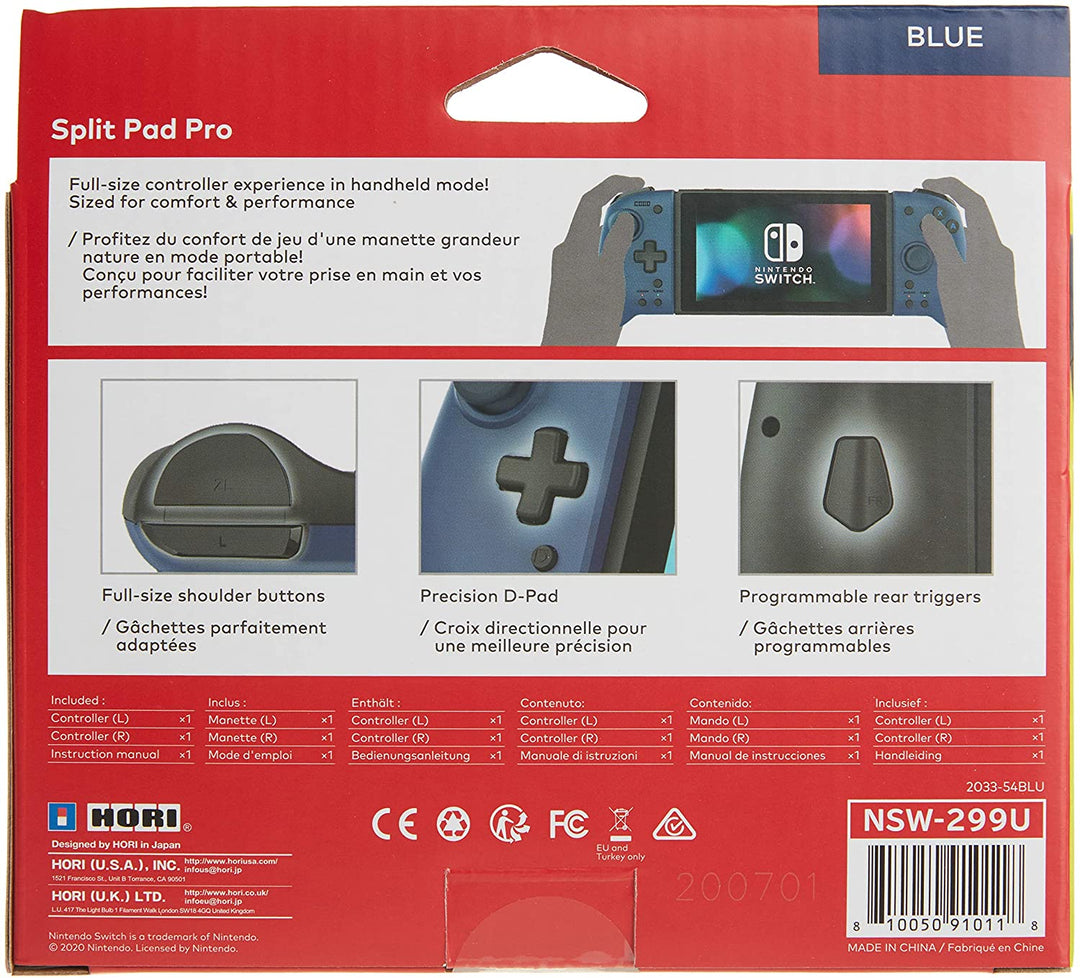 Hori Split Pad Pro (Blue) for Nintendo Switch