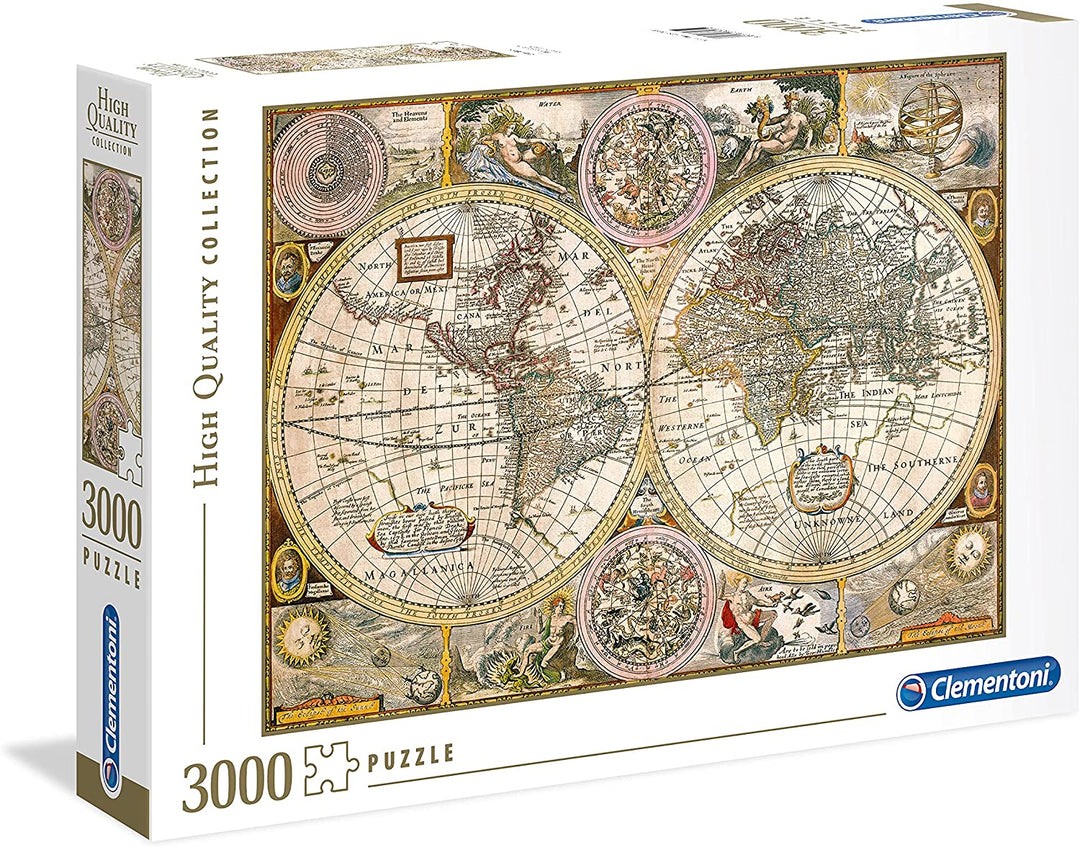 Clementoni 33531.2 Autre Clementoni-33531- Collection-Old Map-3000 Pieces, Multicoloured