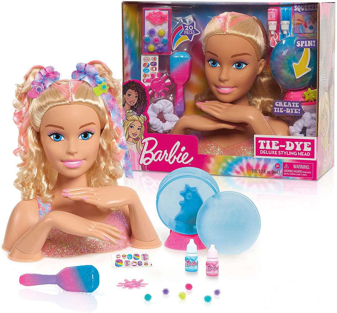 JP Barbie JPL63651 Barbie Deluxe Blonde Tie Dye Styling Head, Multi Colour