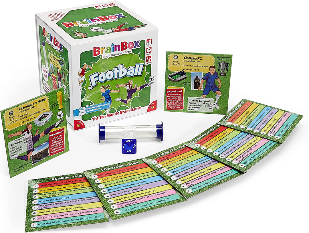 BrainBox Fußball (2022) | Kartenspiel | Ab 8 Jahren | 1+ Spieler | 10+ Minuten Spielzeit