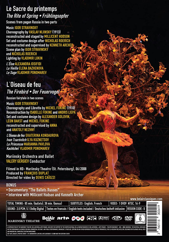 Stravinsky: Le Sacre du Printemps, The Firebird - Stravinksy and the Ballet Russes 100th Anniversary (Mariinsky Orchestra and Ballet / Valery Gergiev) BOOK [2013] [DVD]