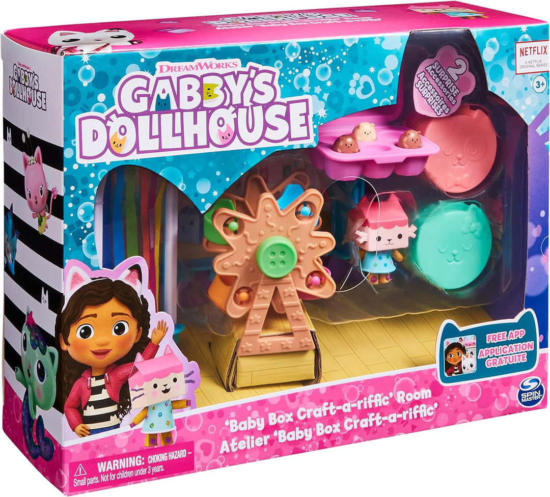 Gabby’s Dollhouse, Baby Box Craft-A-Riffic Room with Baby Box Cat Figure, Access