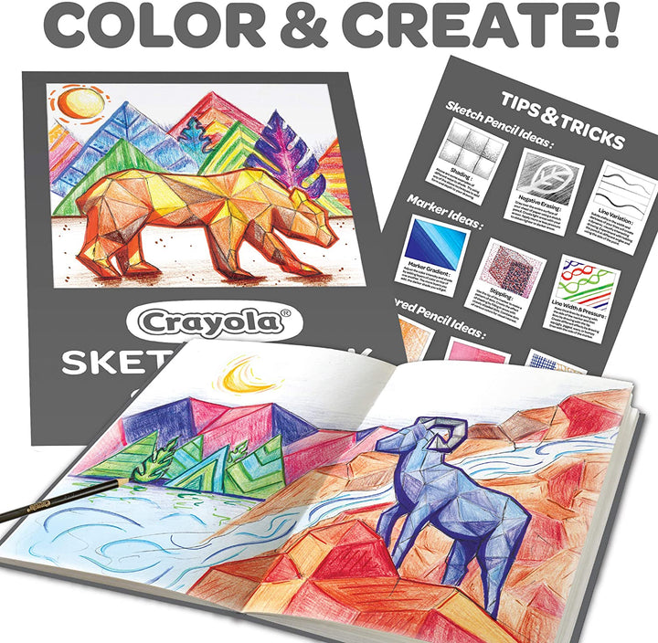 Crayola - Sketch & Color Art Kit 70+ Piece Set with Sketchbook