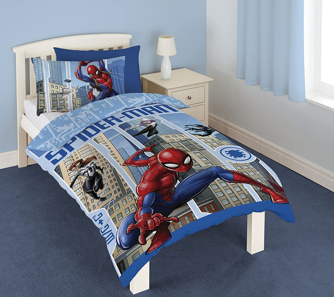 Offizielles Disney Spiderman-Einzelbettbezug-Set