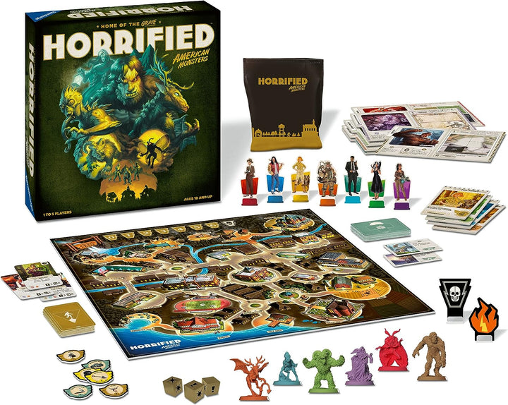 Ravensburger Horrified: American Monsters Strategy Board Game Kids and Adults