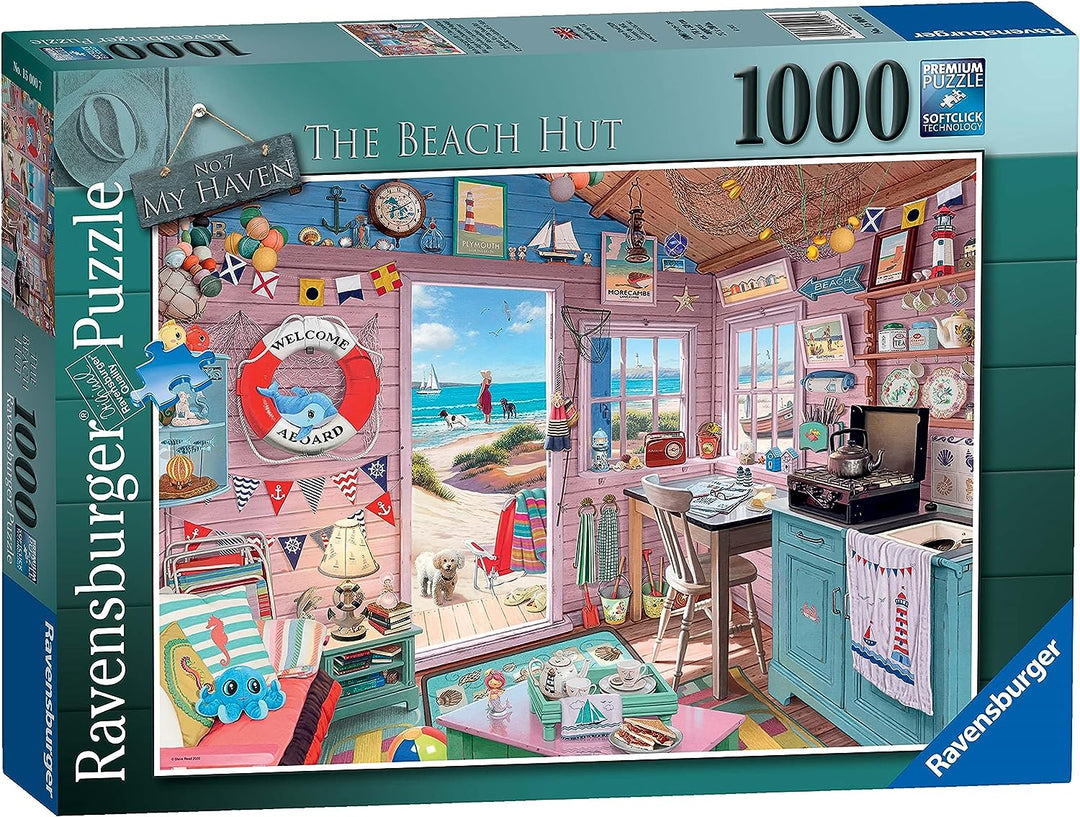 Ravensburger My Haven Nr. 7 Die Strandhütte, 1000-teiliges Puzzle für Erwachsene und Kinder ab 12 Jahren