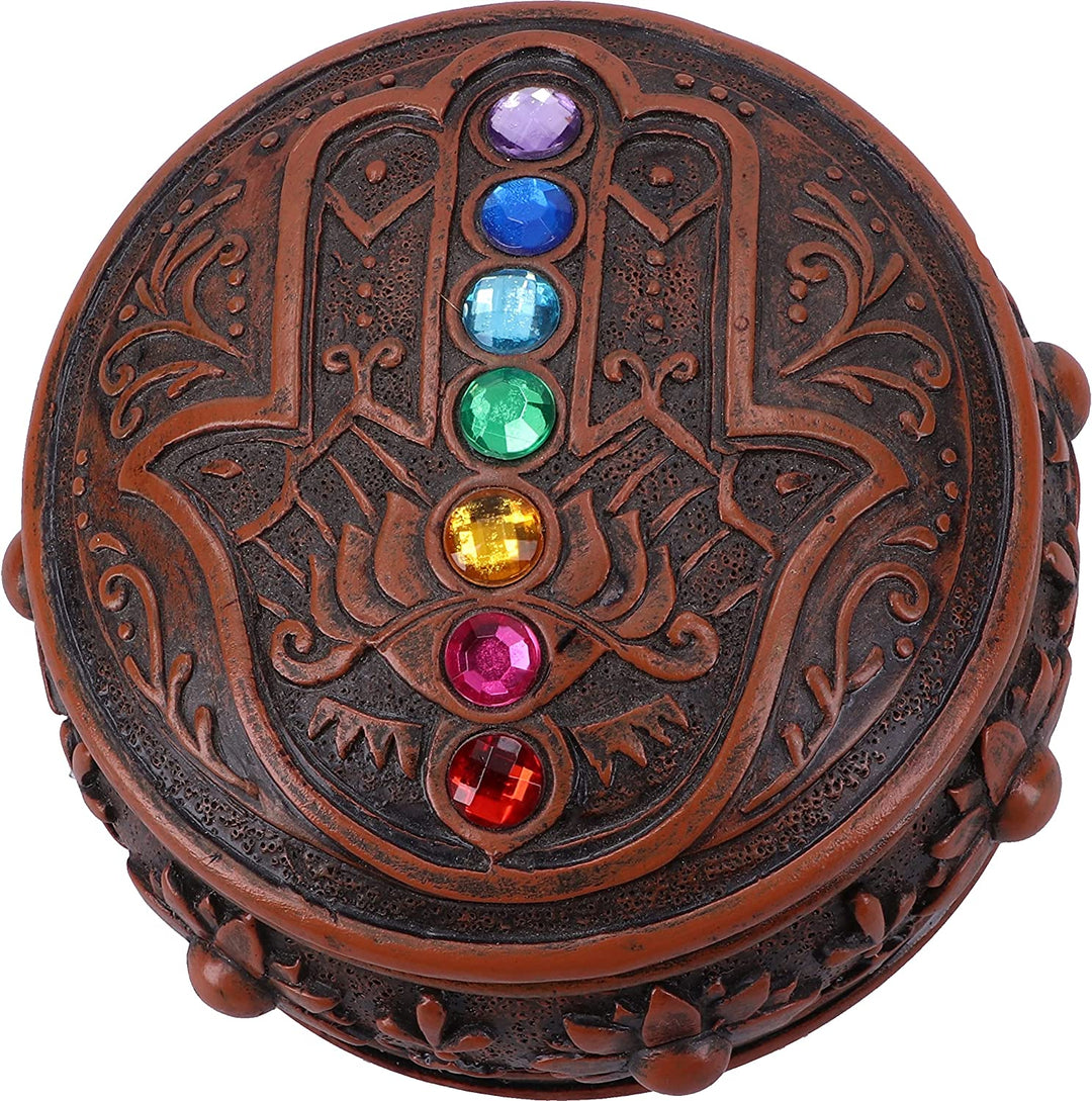 Nemesis Now Hamsa's Chakra Box (Set of 2) 9.5cm, Brown