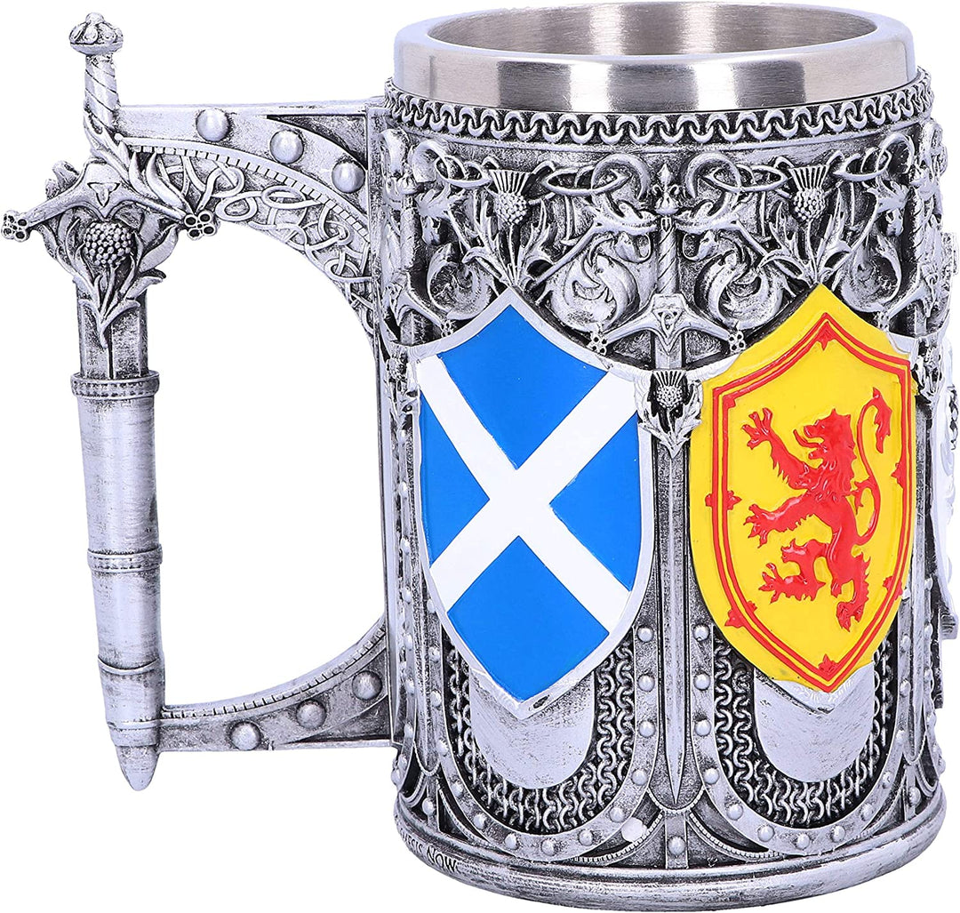 Nemesis Now B4698P9 Tankard of The Brave Scottish Shield Mug 16cm, Resin w. Stai