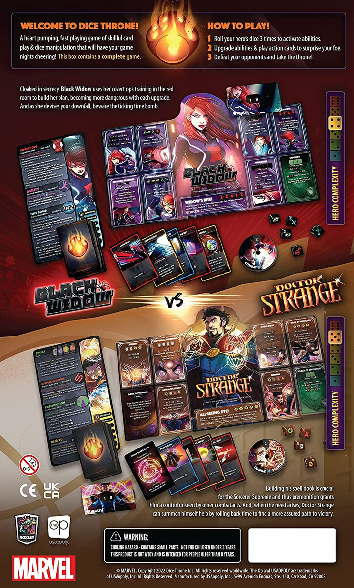 USA-OPOLY | Marvel Würfelthron – Black Widow vs. Doctor Strange | Brettspiel | Ag