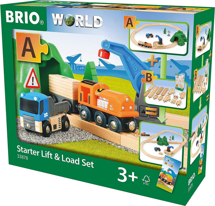 BRIO World Starter Lift & Load Train Set A for Kids Age 3 Years Up - Compatible with all BRIO Railway Sets & Accessories