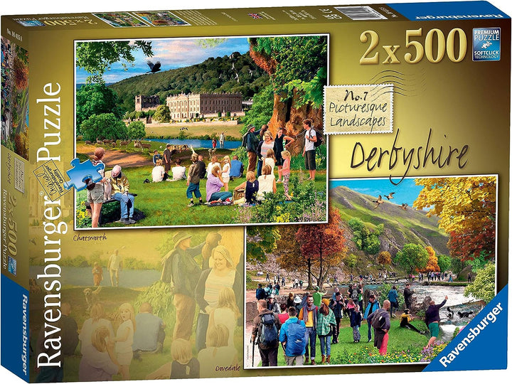 Ravensburger Picturesque Landscapes No.7 Derbyshire - Chatsworth & Dovedale 2x 500 Piece Jigsaw Puzzles