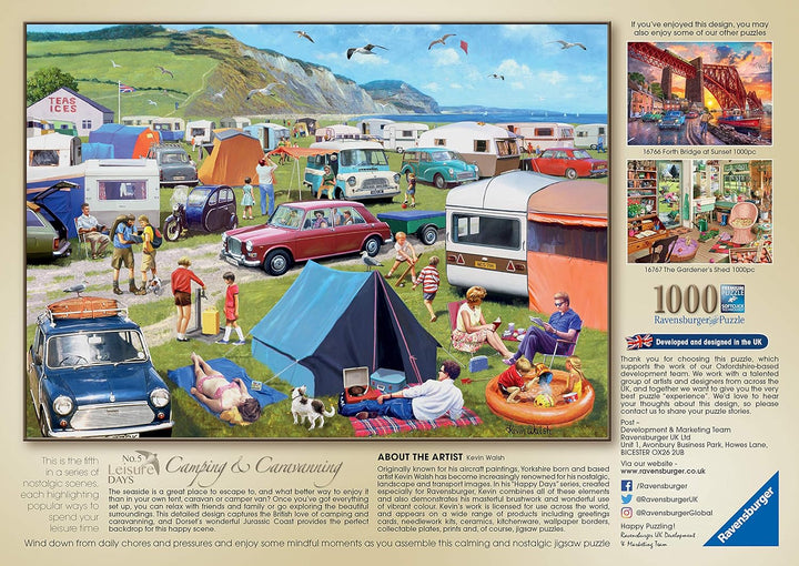 Ravensburger Leisure Days Nr. 5 Camping &amp; Caravaning 1000-teiliges Puzzle für Erwachsene ab 12 Jahren