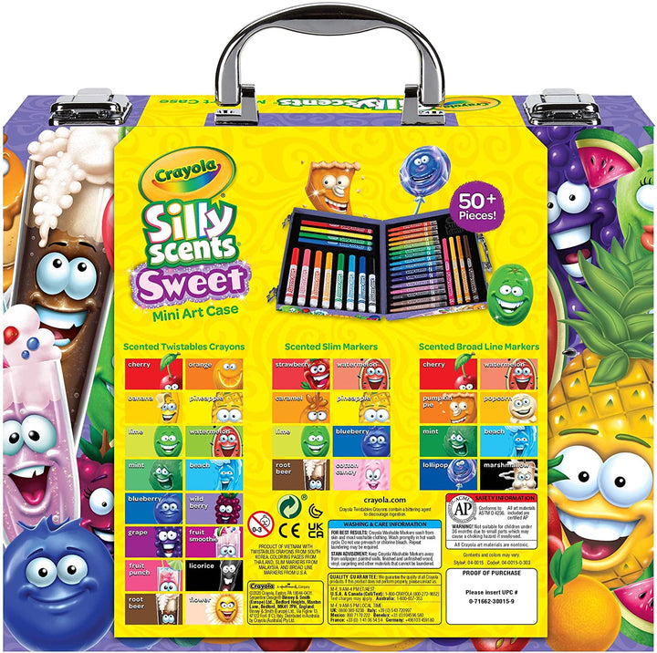 Crayola Silly Scents Mini-Kunstset – waschbare Duftmarker, Buntstifte, stinkende Stifte, 50+ Teile