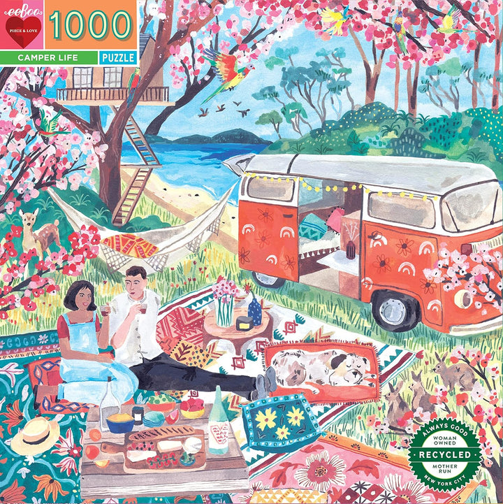 eeBoo Puzzle 1000 pieces : Vie de campeur