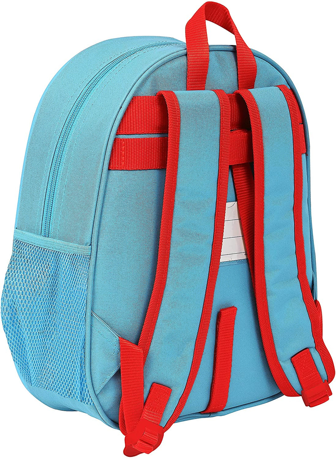 safta Jungen M890 Rucksack mit 3D-Design anpassbar an Trolley, Hellblau/Rot, 2