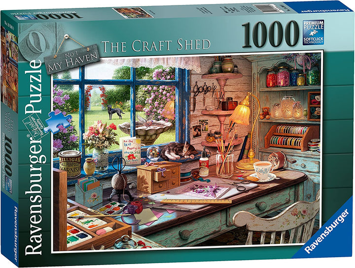 Ravensburger My Haven No.1 The Craft Shed - 1000 Piece Jigsaw Puzzle for Adults