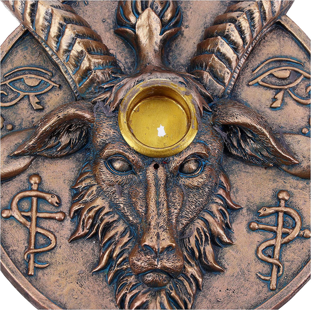 Nemesis Now Baphomet's Prayer Sabbatic Goat Incense Stick and Candle Holder, Bro