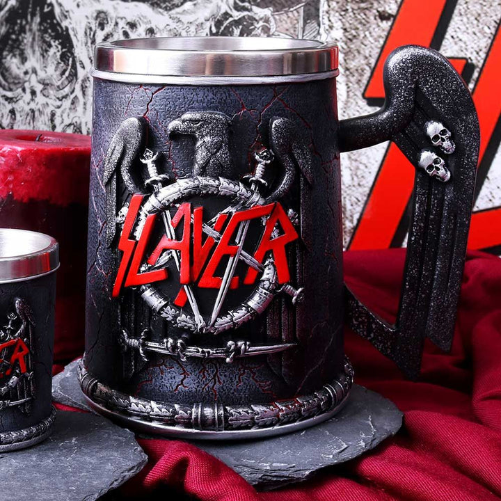 Nemesis Now B4128M8 Slayer Tankard Mug 14cm Black, Resin w/Stainless Steel Inser